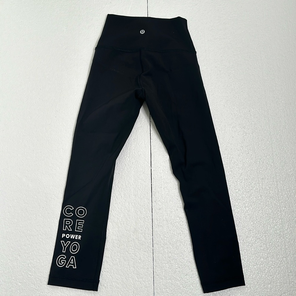 Lululemon core power yoga black crop leggings size 2